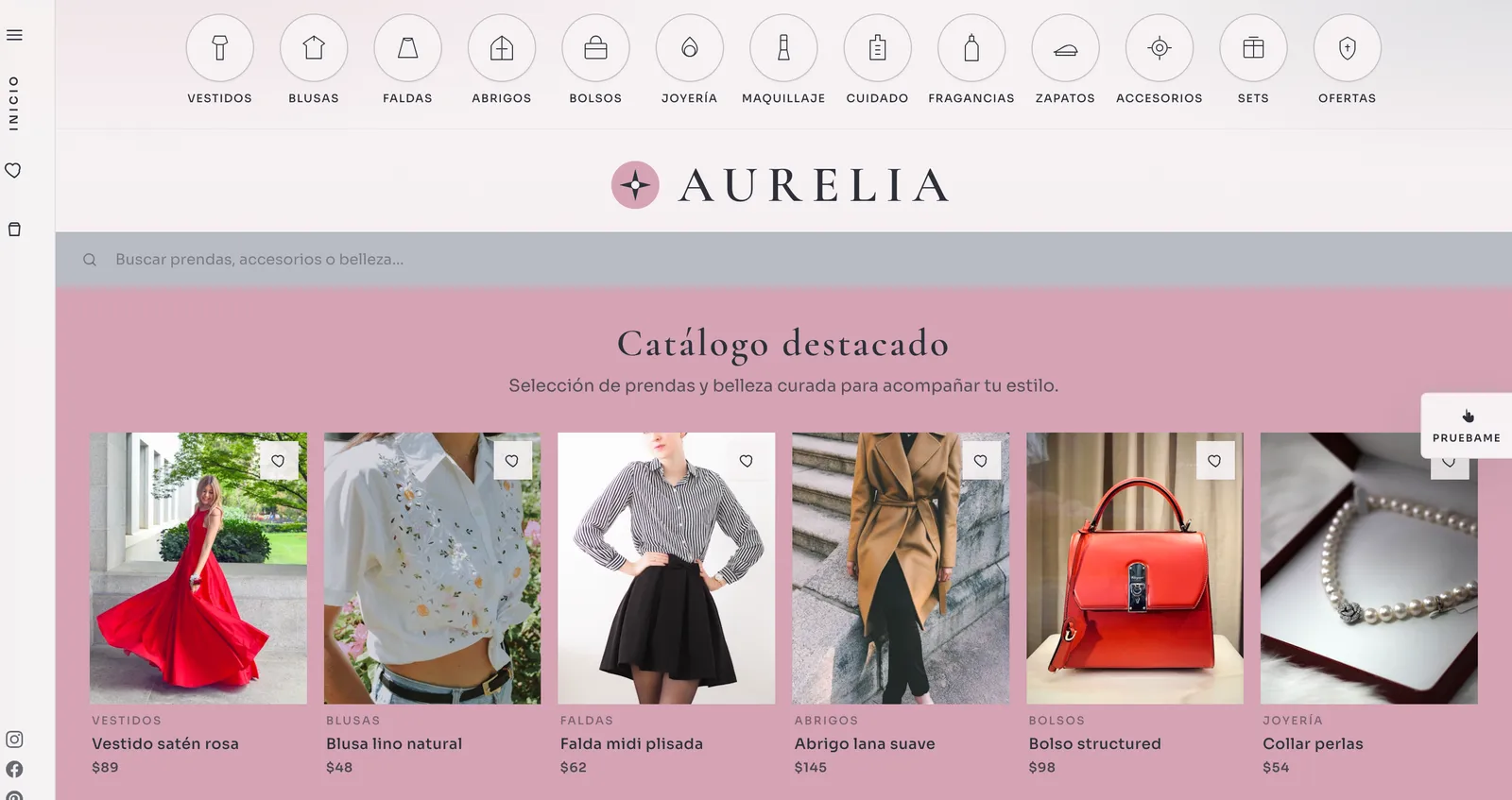 Plantilla de Tienda de Moda y Belleza Femenina